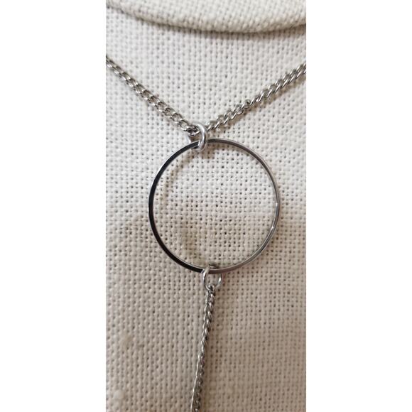 32" Silver tone slide necklace w/4 1/2" drop 1.1560 - Picture 5 of 9